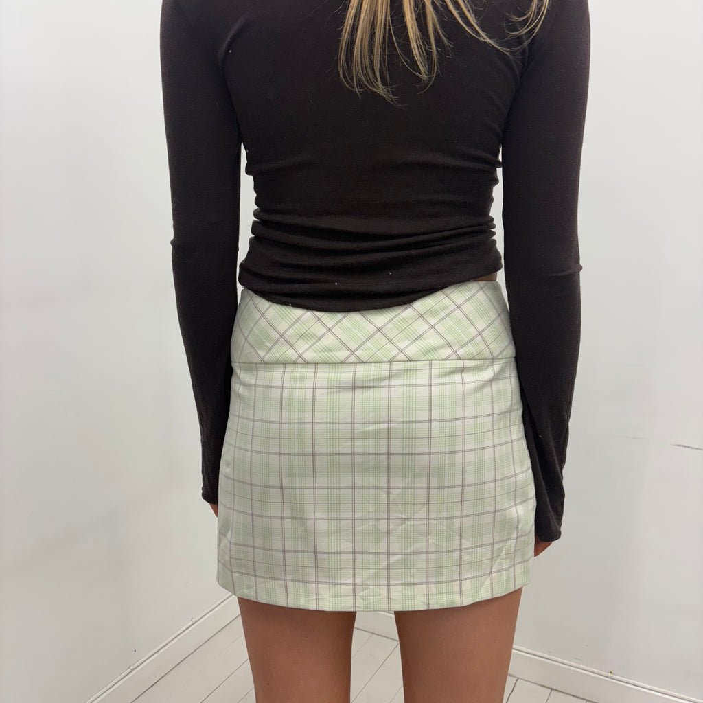 Green Check Mini Skirt
