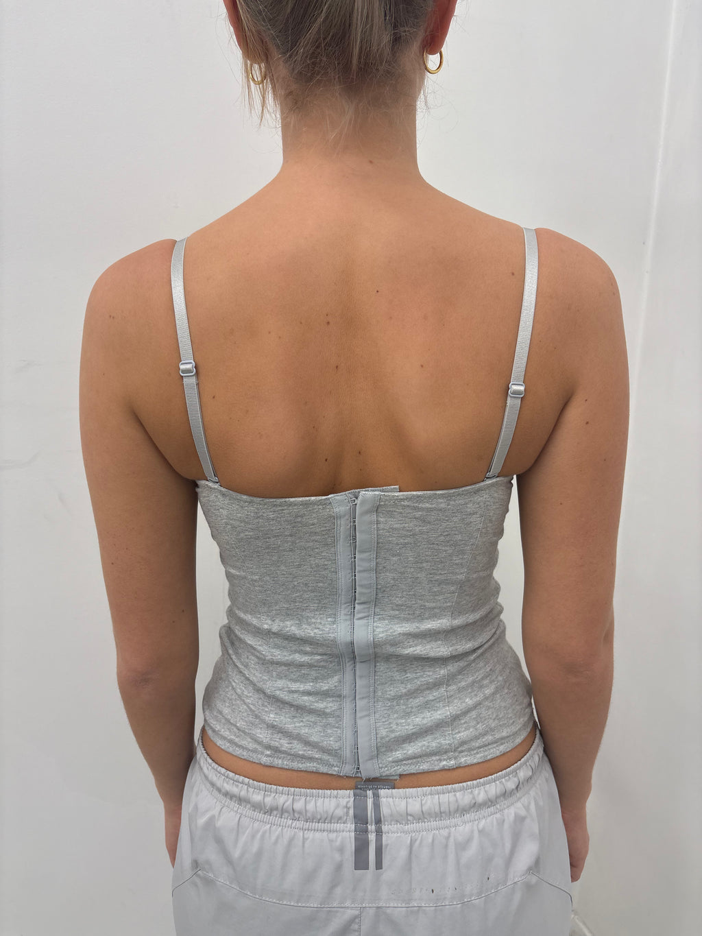 Grey Cartoon Print Fitted Cami Top
