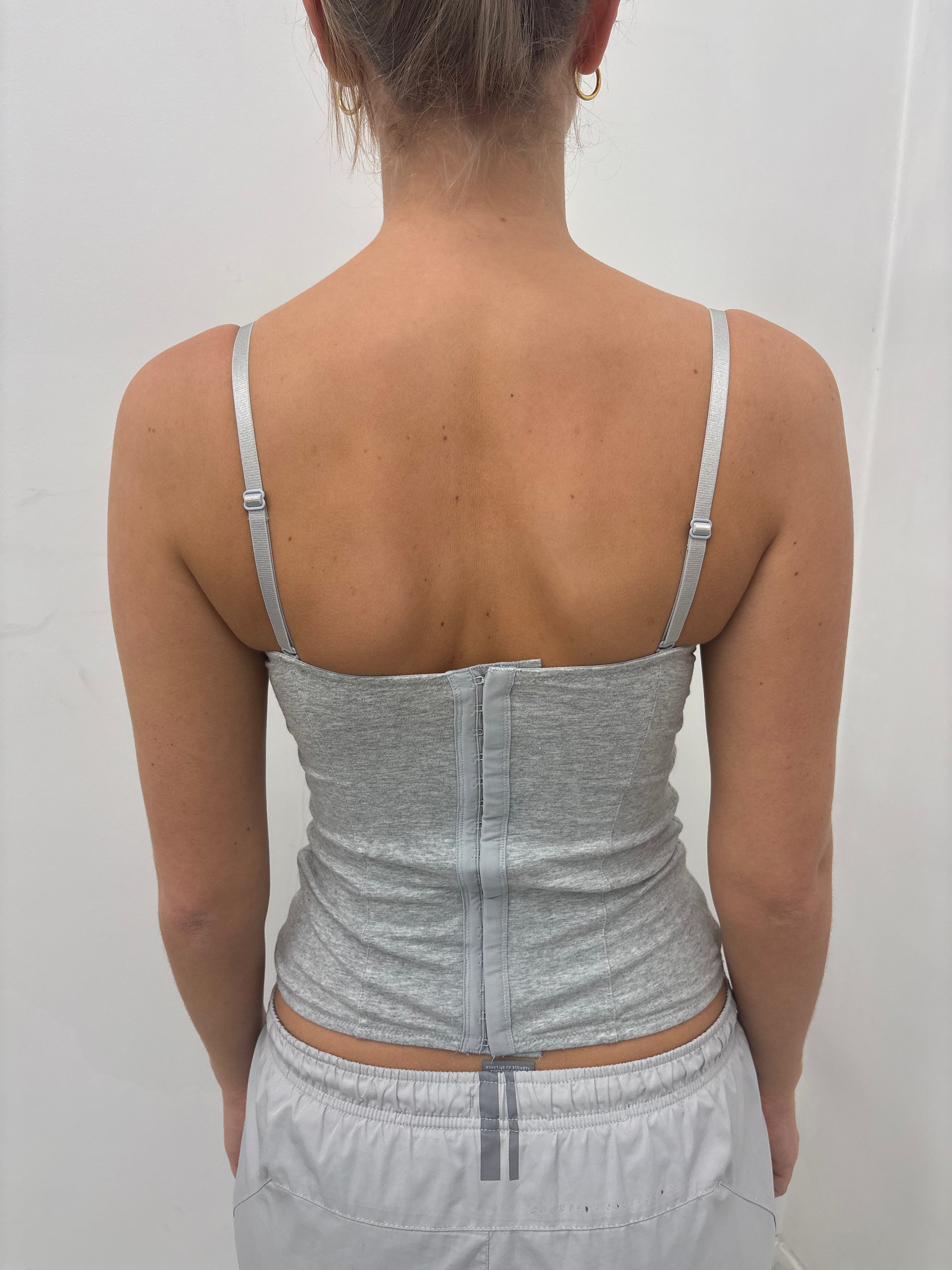 Grey Cartoon Print Fitted Cami Top