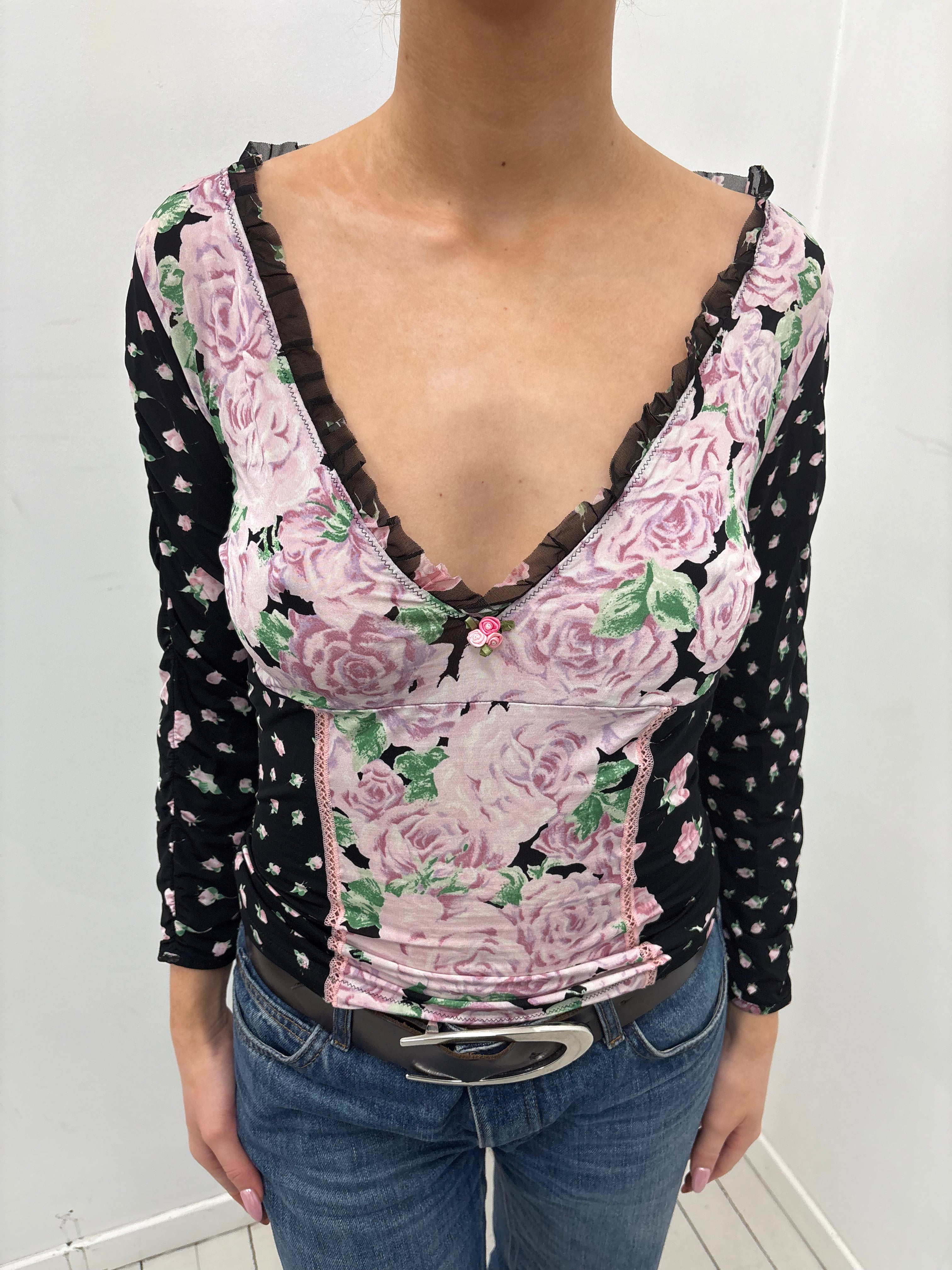 Blumarine Underwear Y2K Floral Lace Top