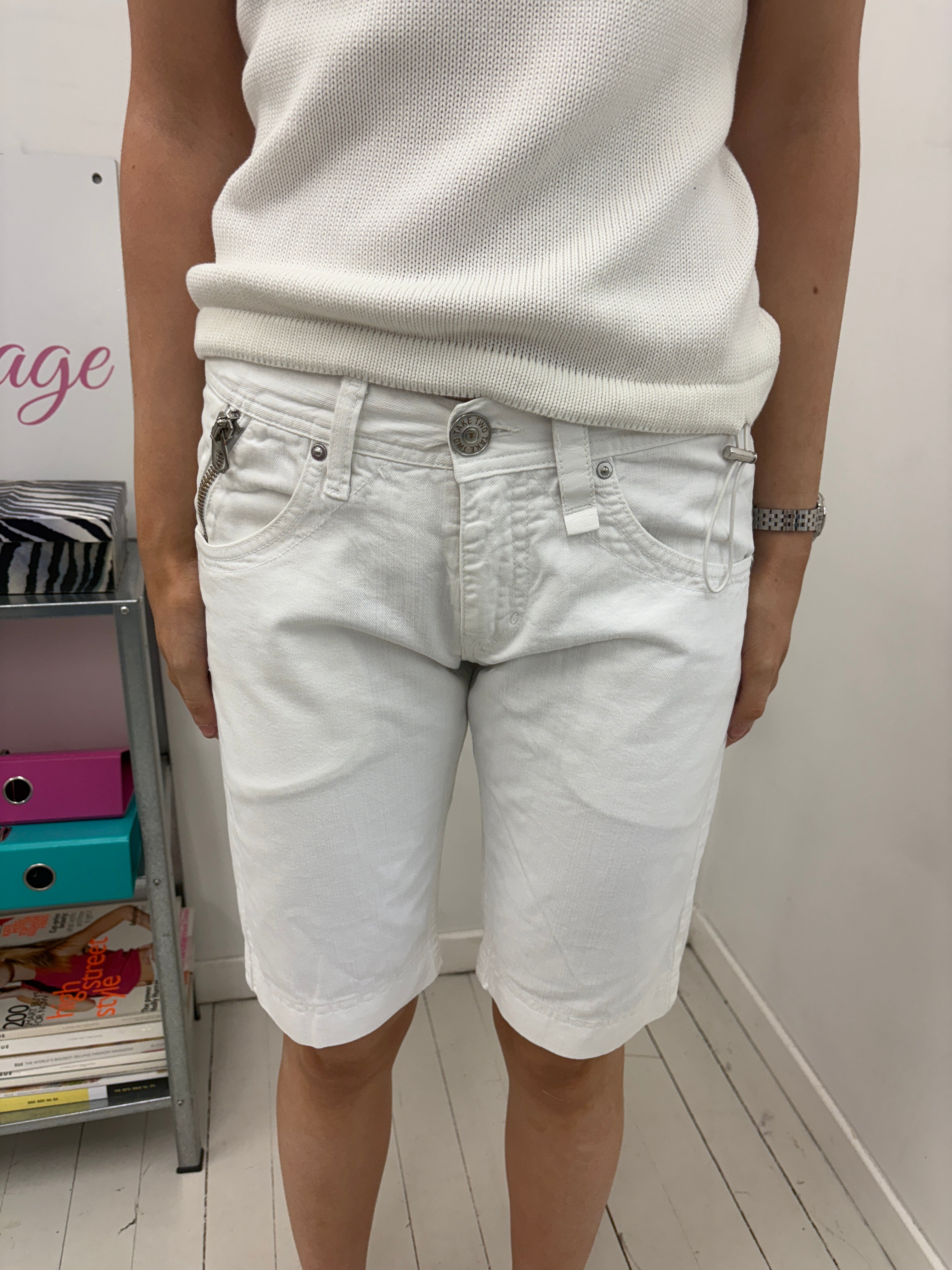 White Denim Capris