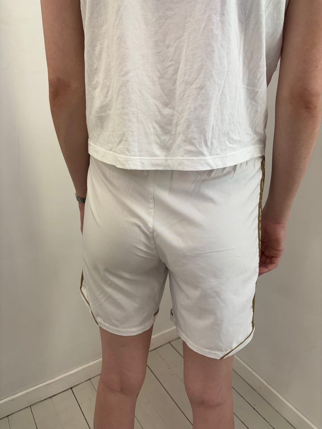 White Real Madrid Y2K Football Shorts