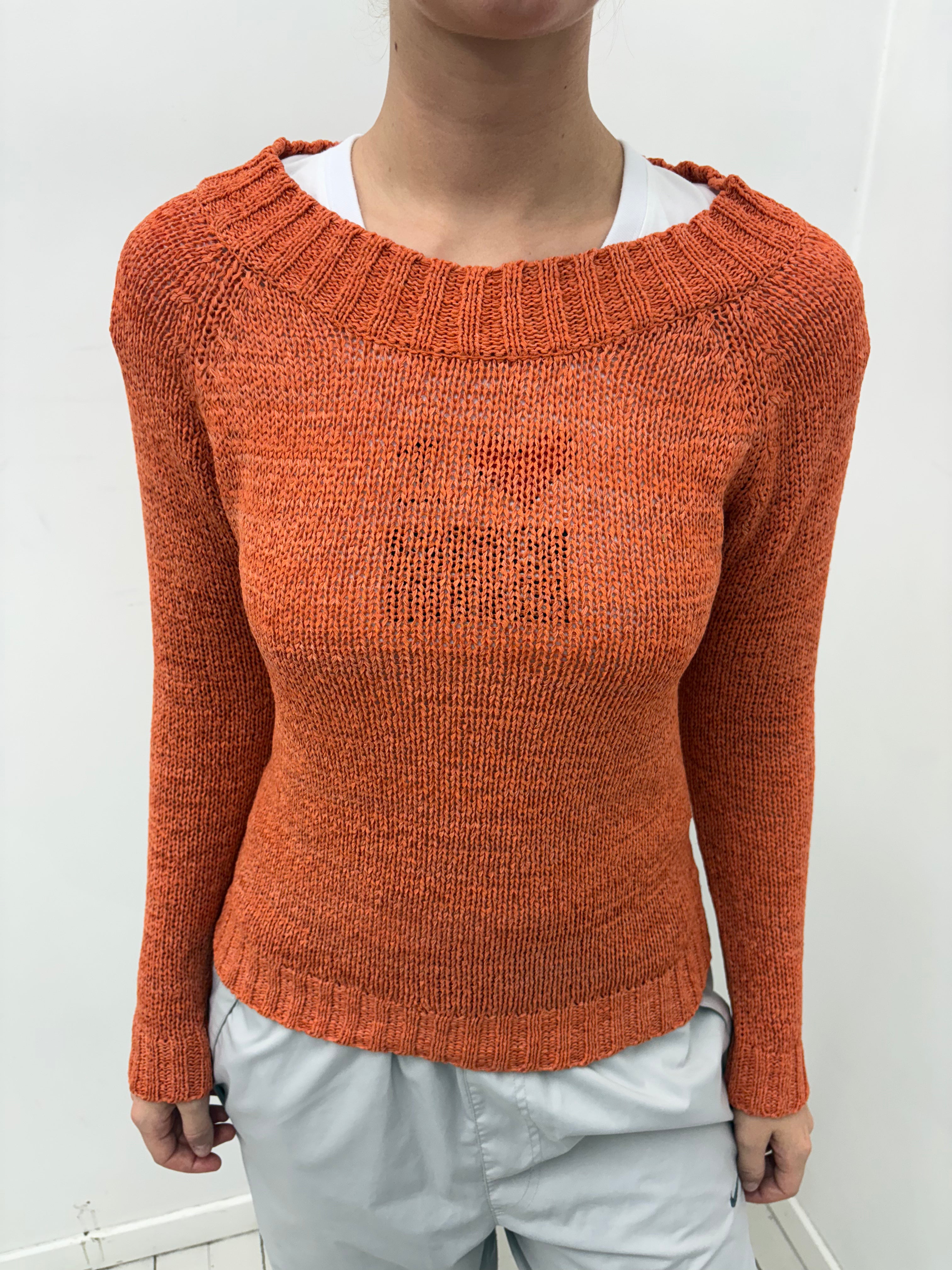 Orange Lightweight Knit Sweater