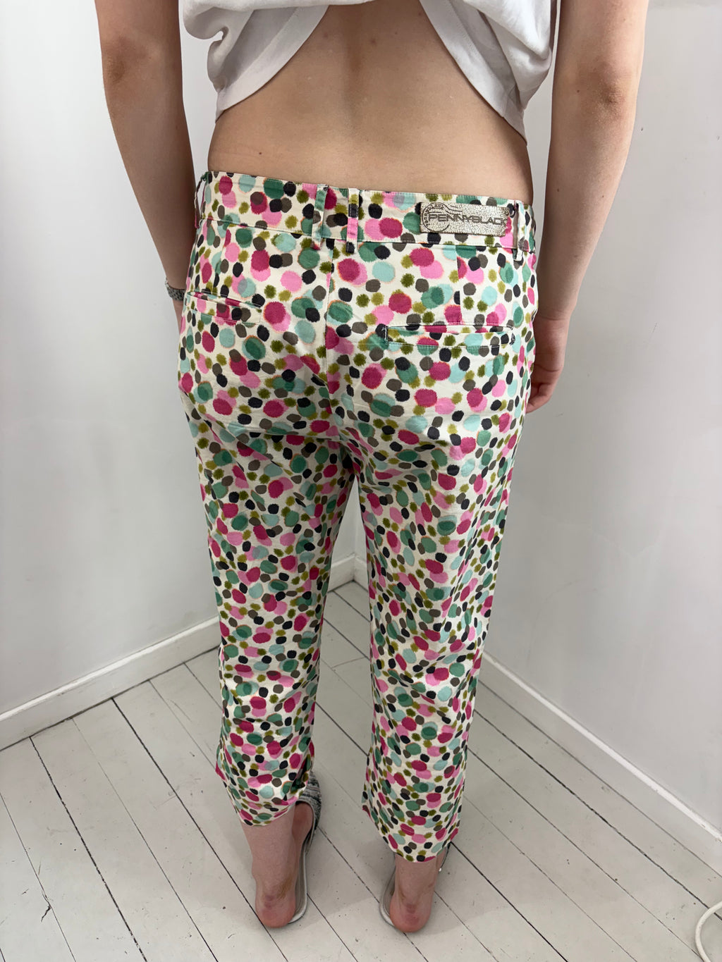 Colorful Polka Dot Print Capri Pants