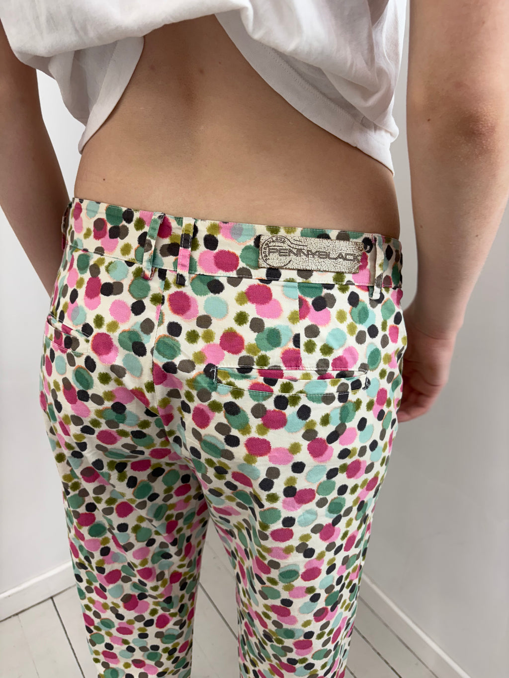 Colorful Polka Dot Print Capri Pants