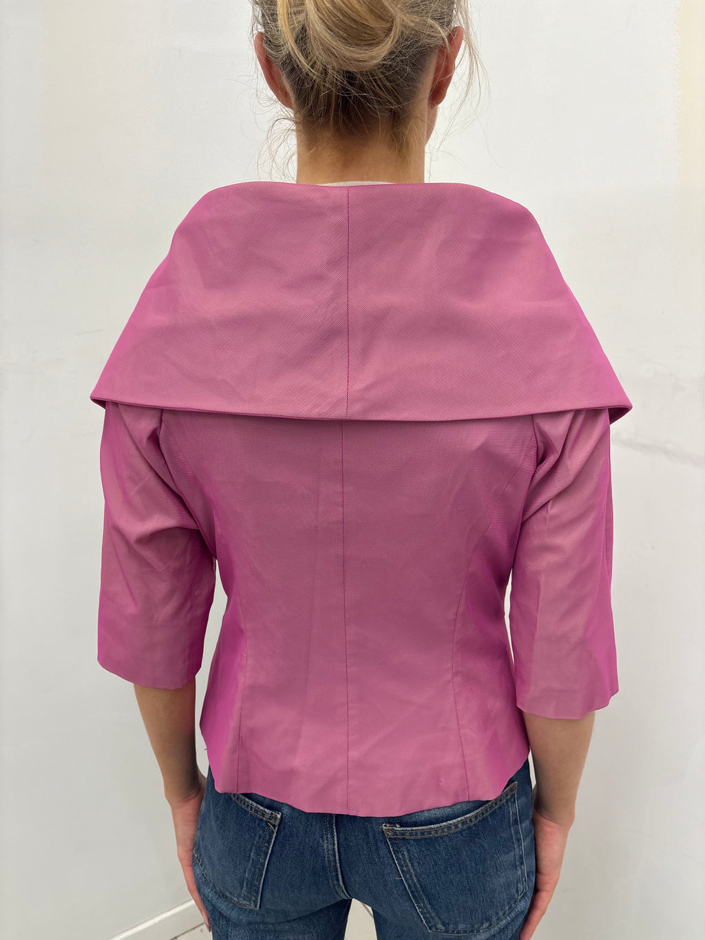 Y2K Pink Statement Collar Jacket