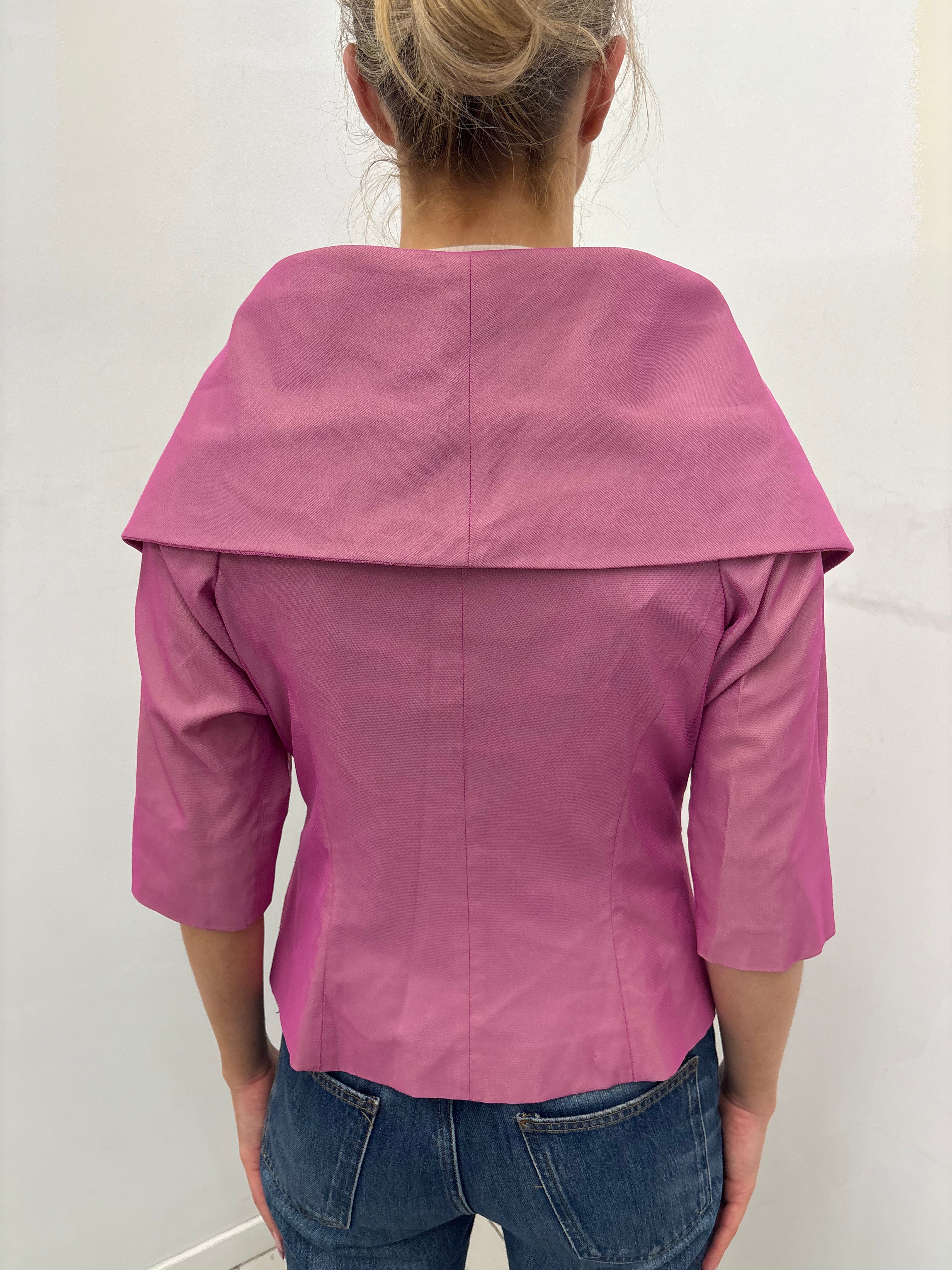 Y2K Pink Statement Collar Jacket