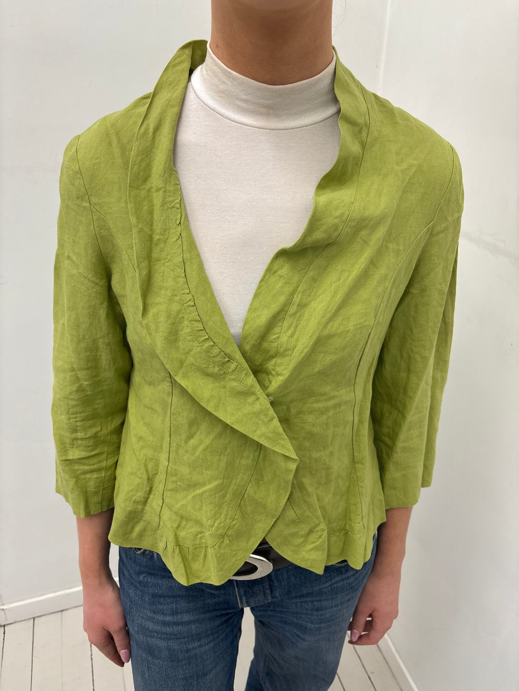 Y2K Lime Green Draped Jacket