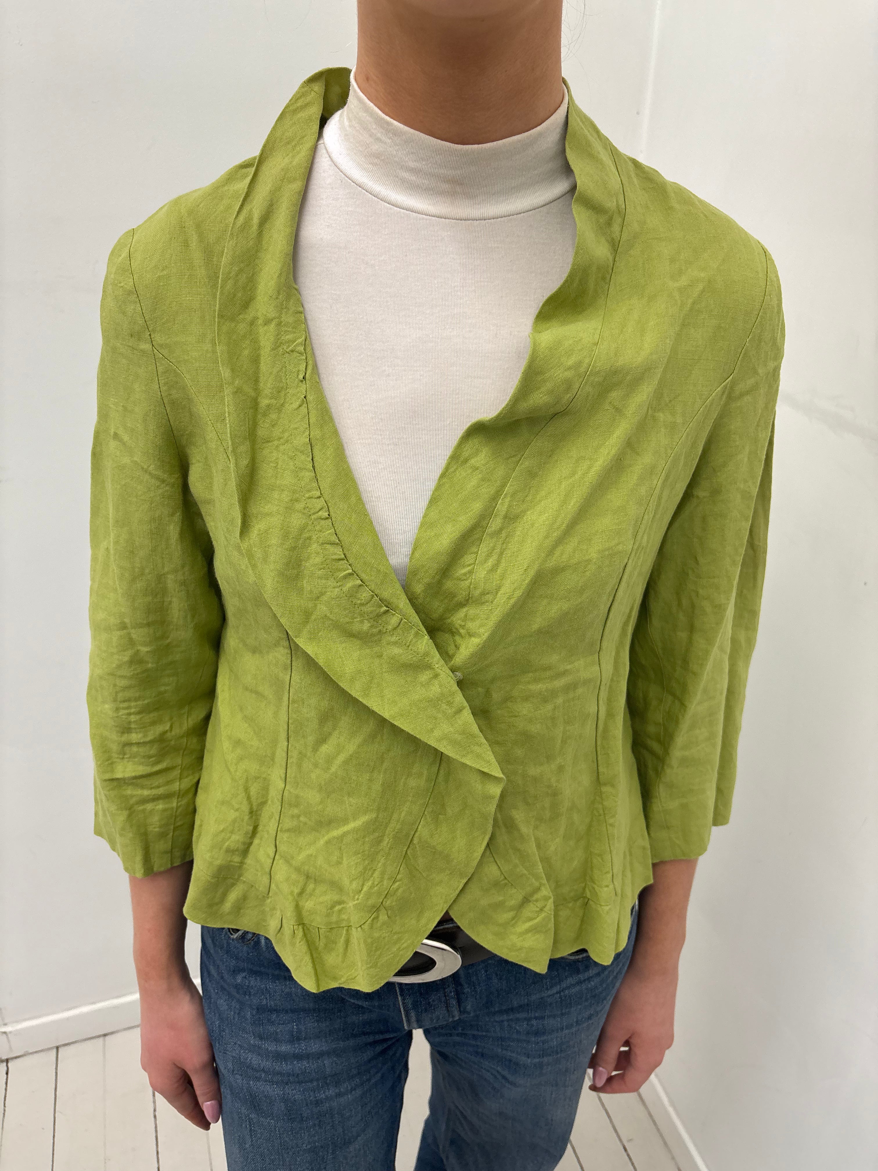 Y2K Lime Green Draped Jacket