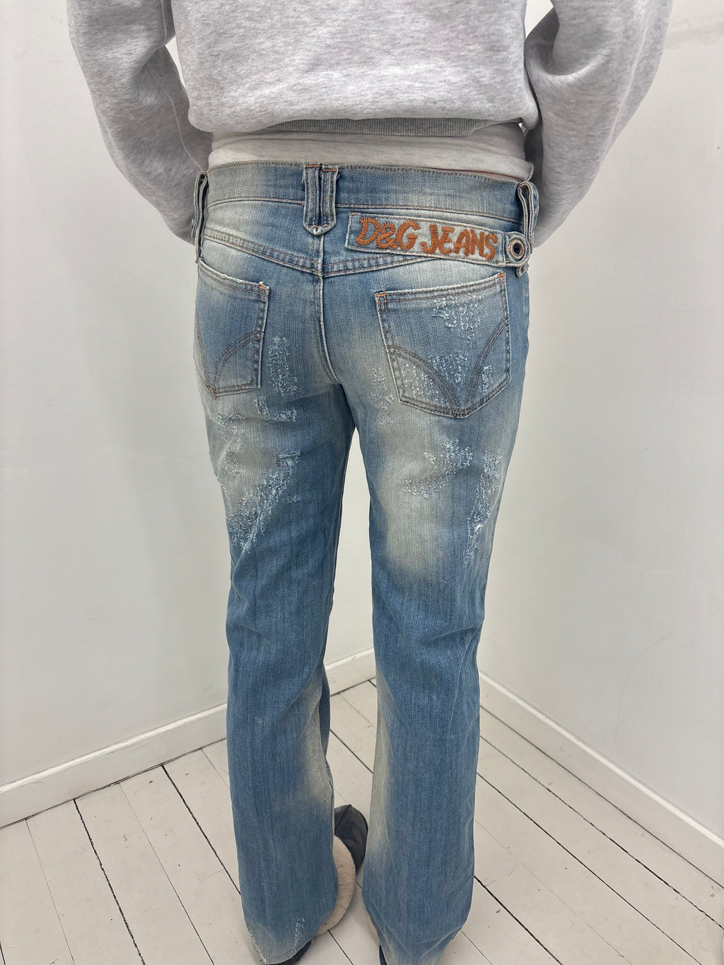 Y2K D&G Jeans Distressed Low-Rise Denim