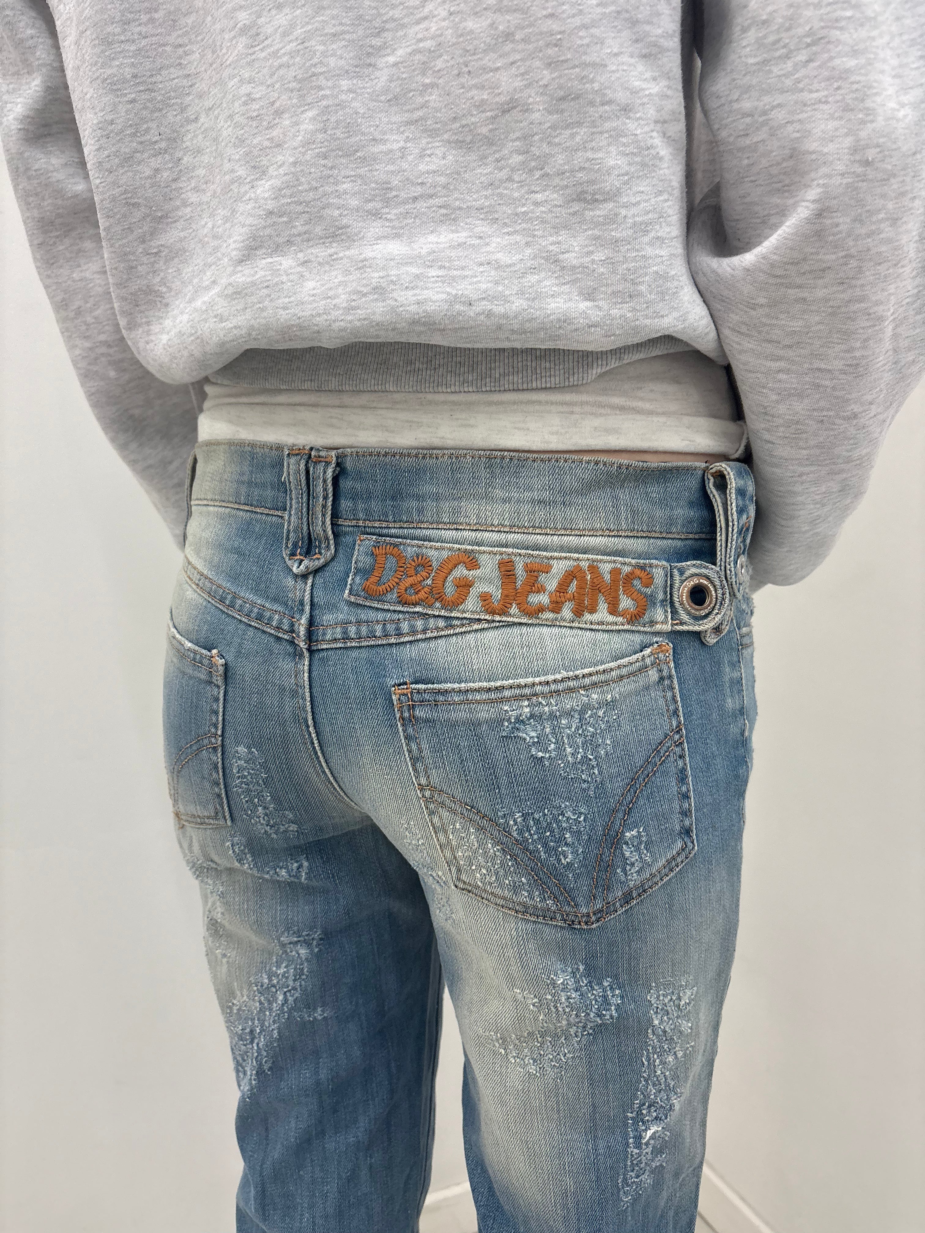 Y2K D&G Jeans Distressed Low-Rise Denim