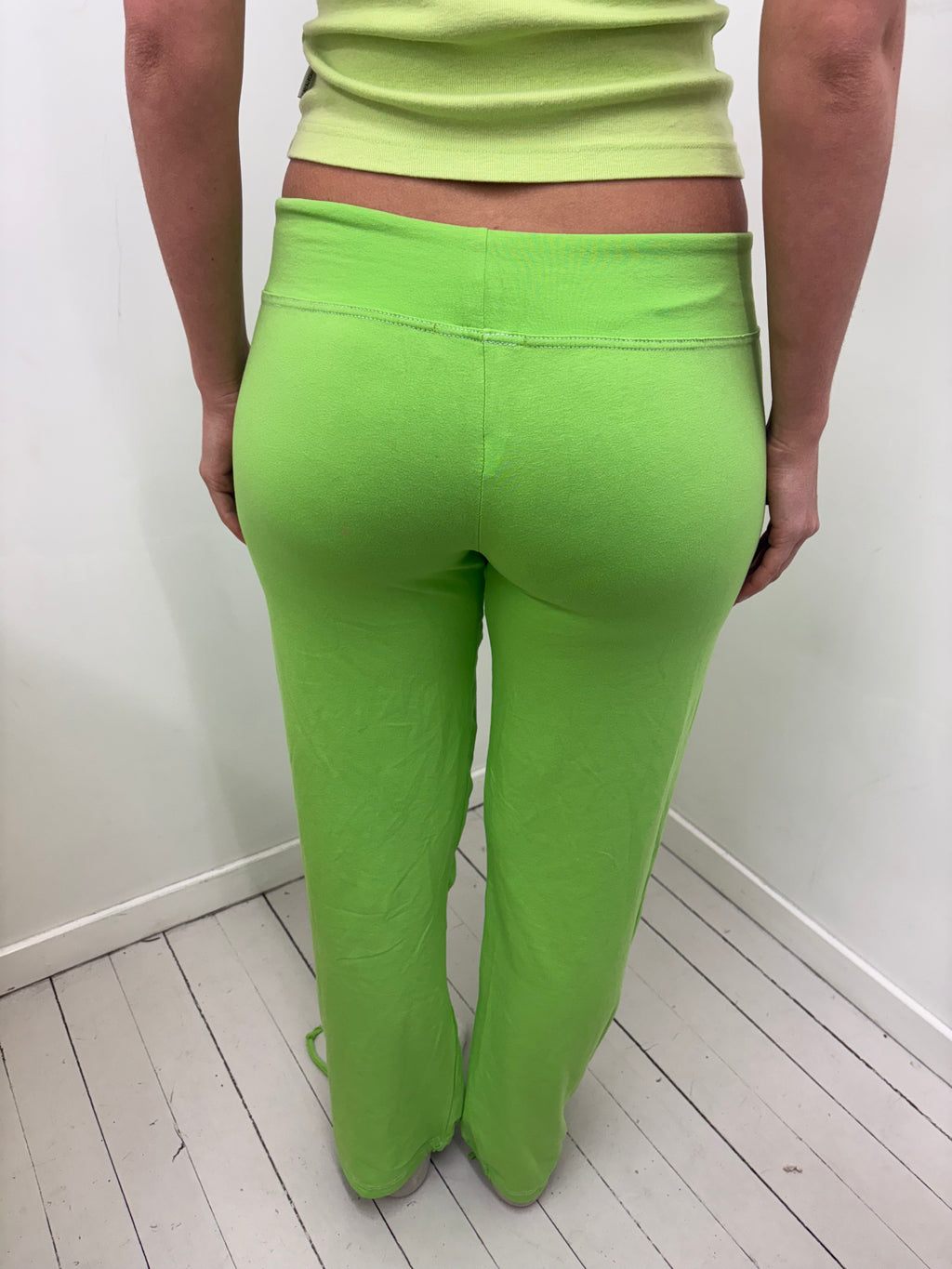 Neon Green Contrast Stitch Yoga Pants