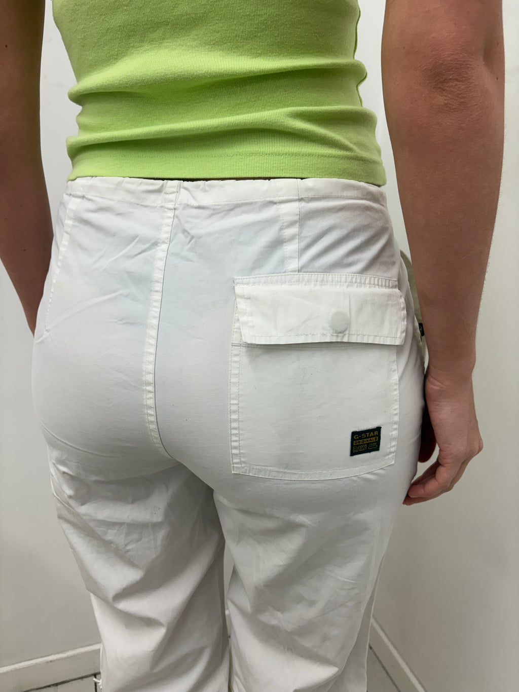 White Utility Capri Cargo Shorts