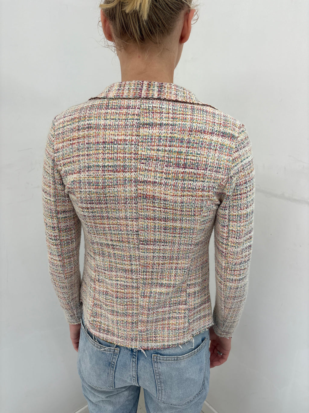 Multicolor Tweed Fitted Blazer
