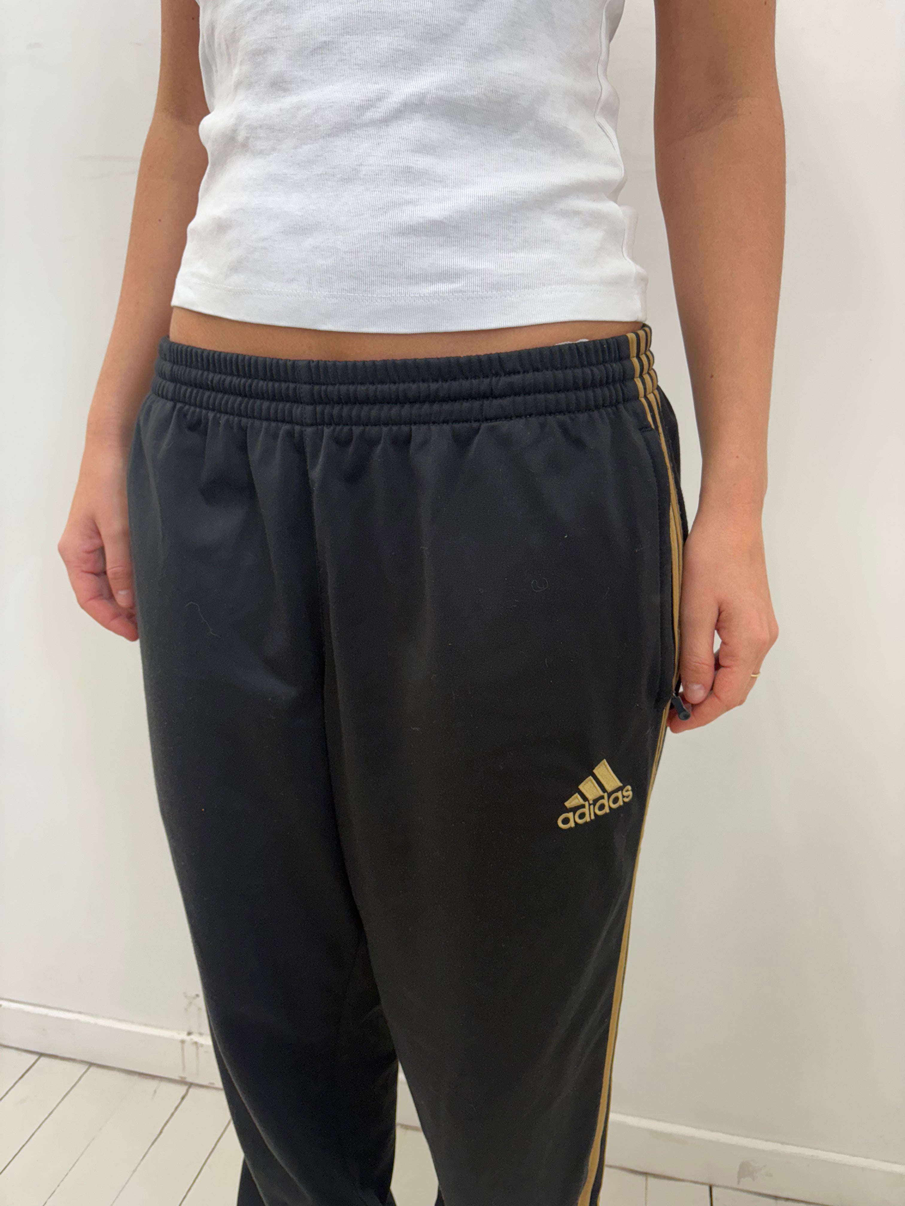 Vintage Adidas Black & Gold Track Pants