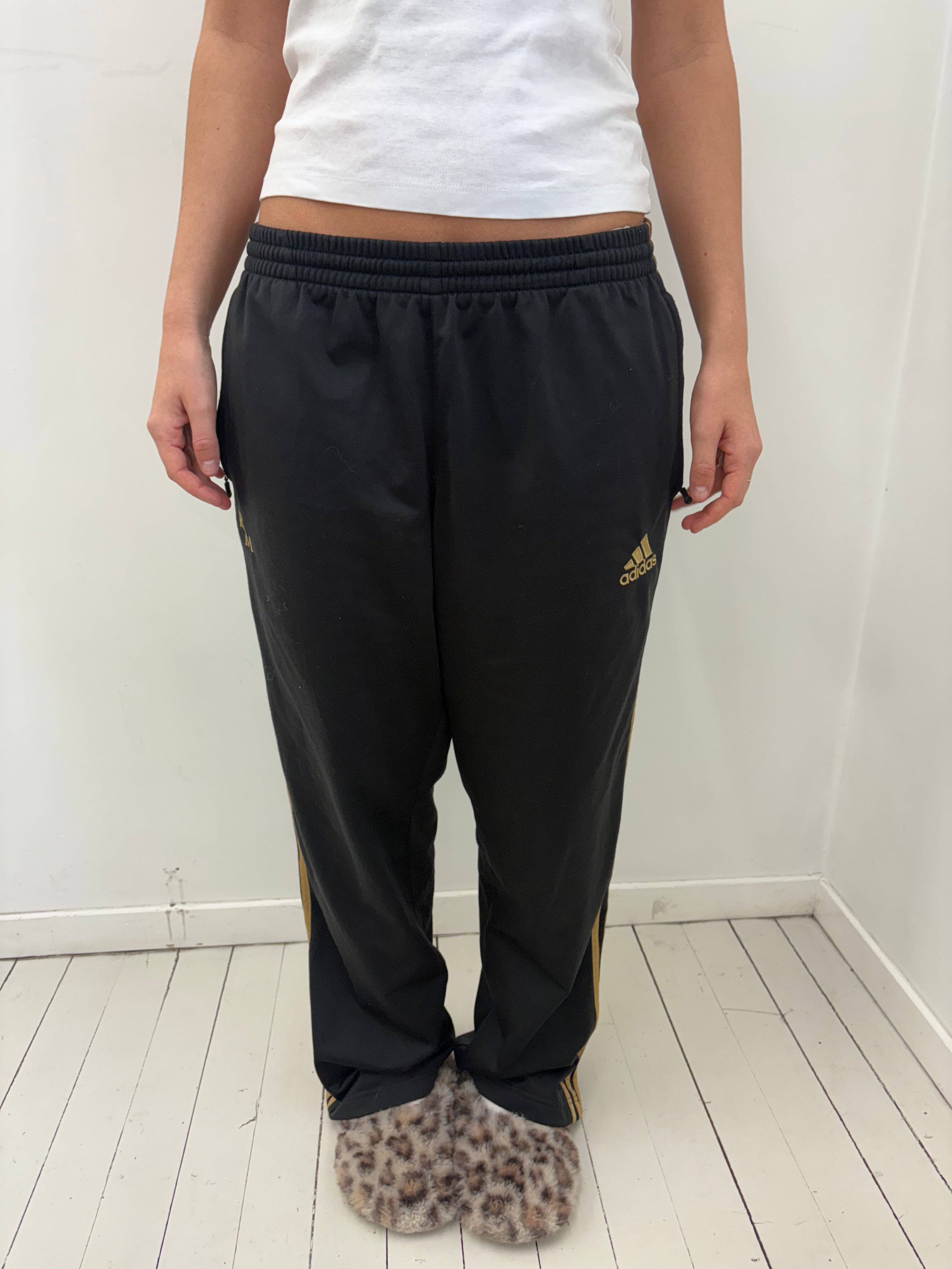 Vintage Adidas Black & Gold Track Pants