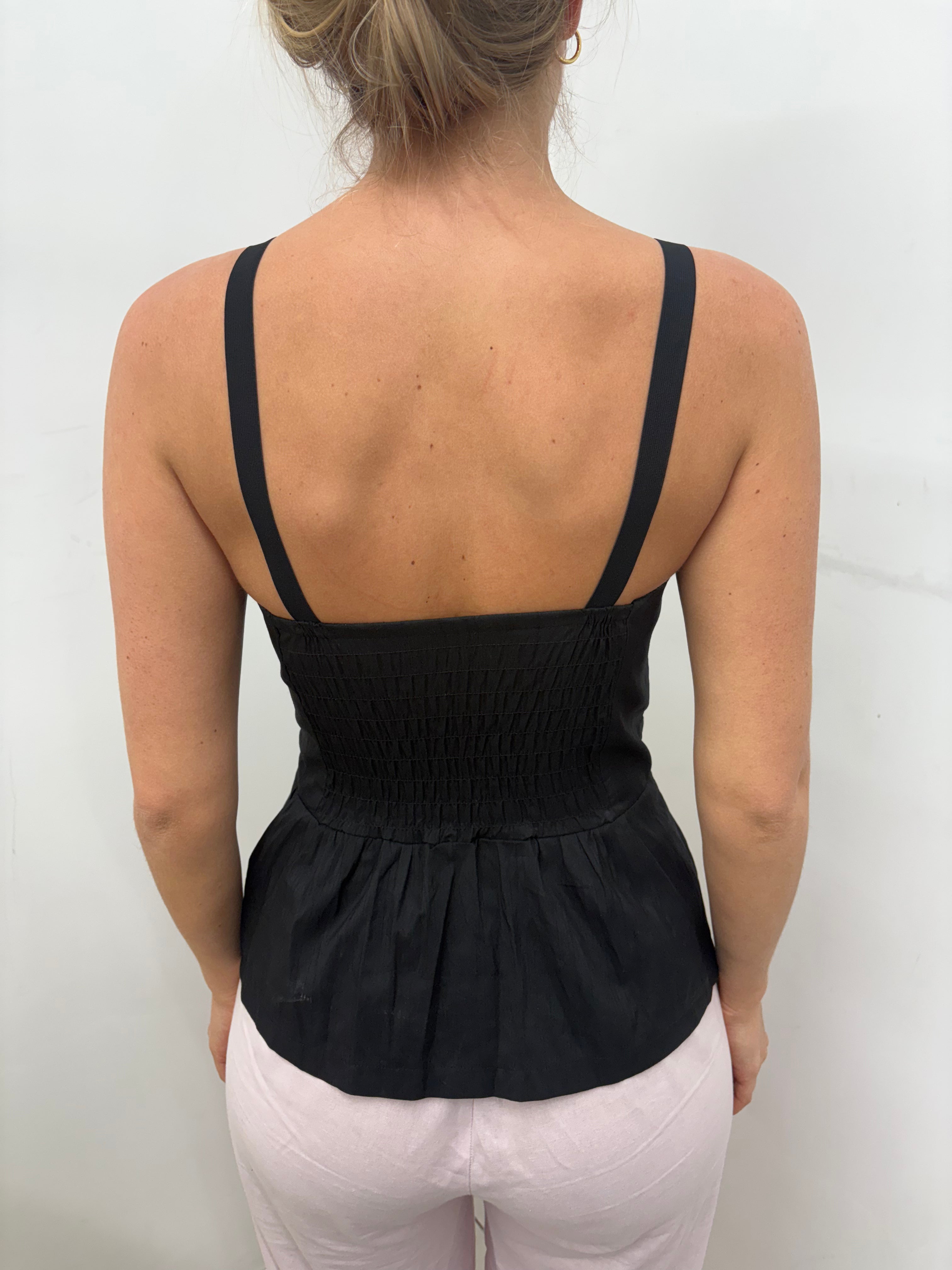 Y2K Black Corset Top with Bow Detail