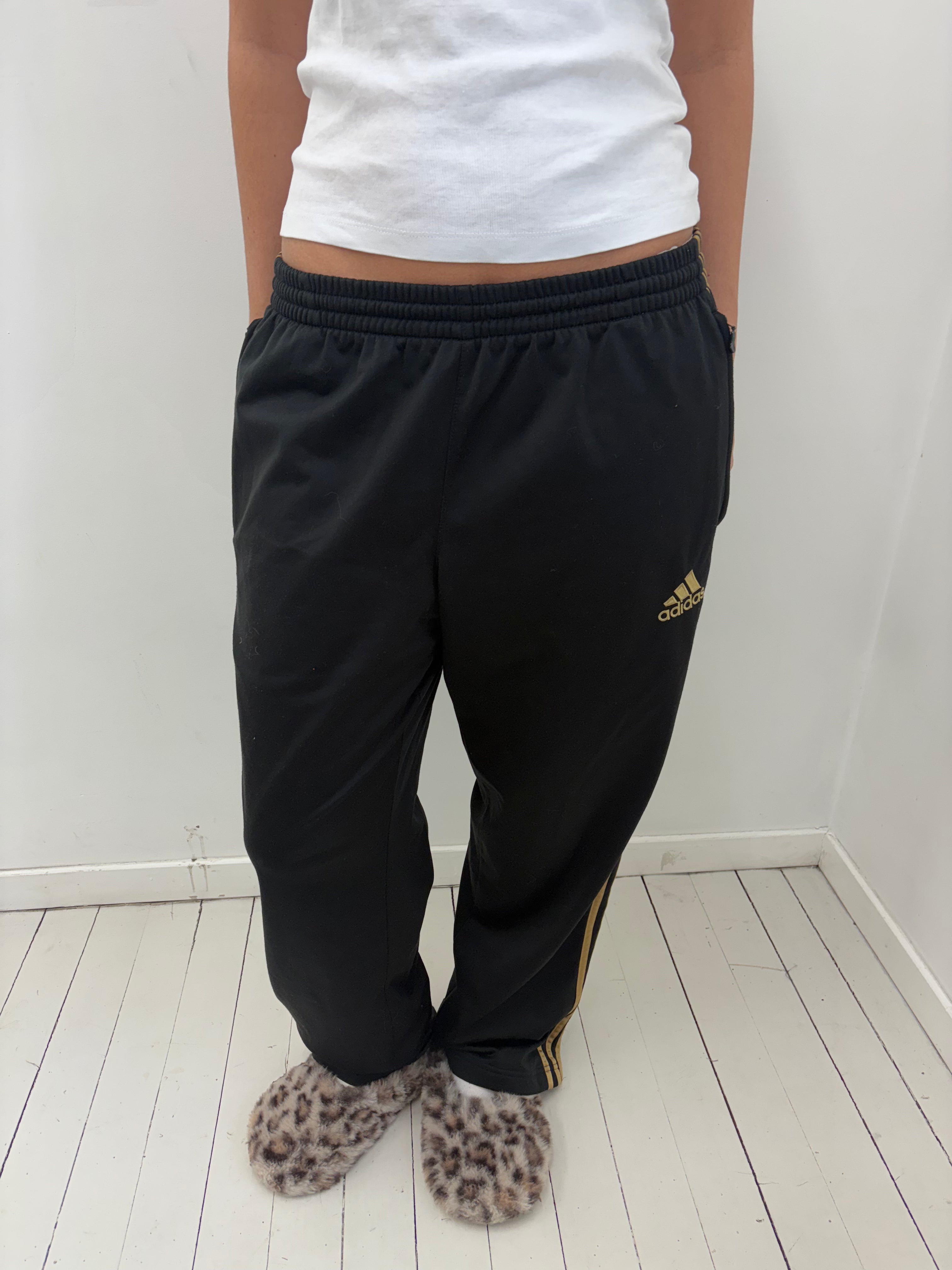 Vintage Adidas Black & Gold Track Pants