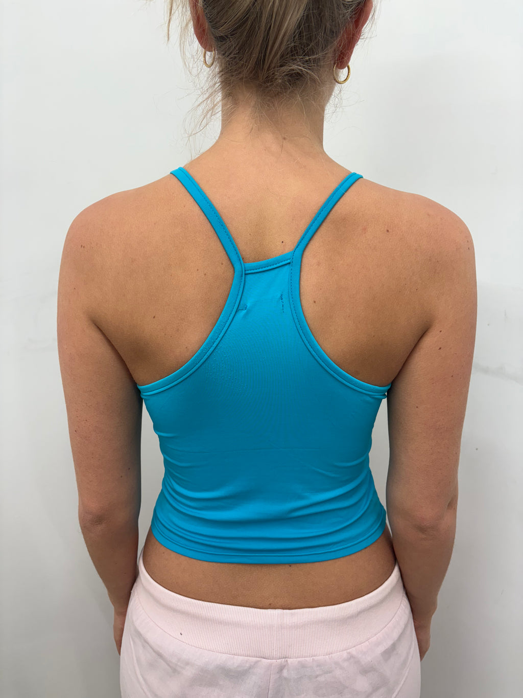 Turquoise Zebra Print Halter Baby Tank