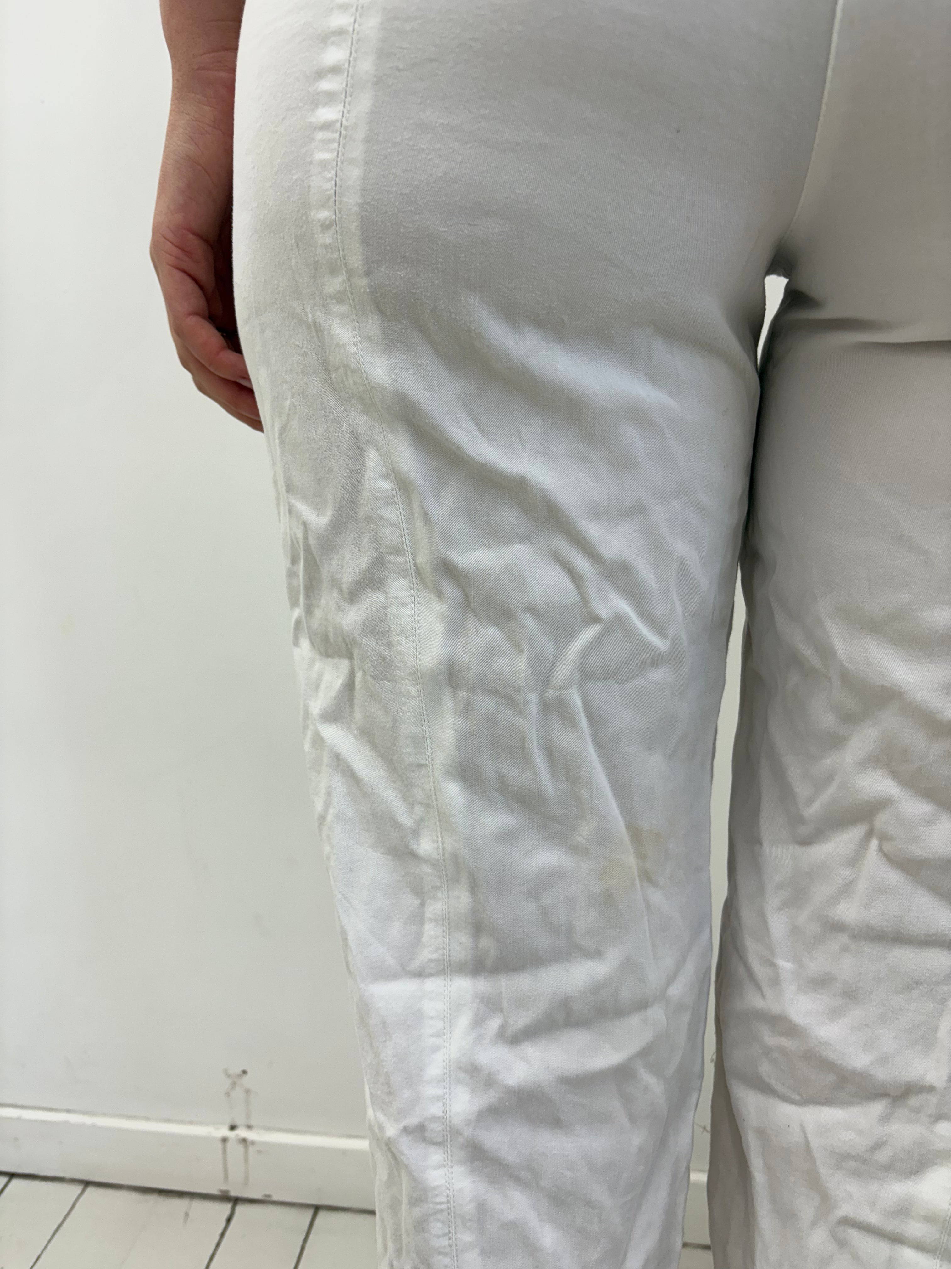 Y2K White Capri Lace-Up Pants