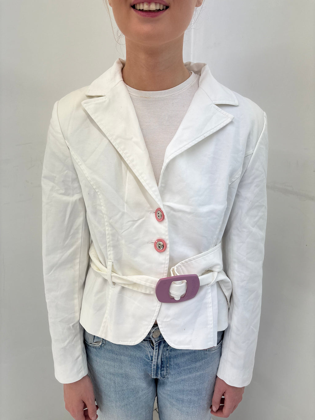 White Belted Blazer