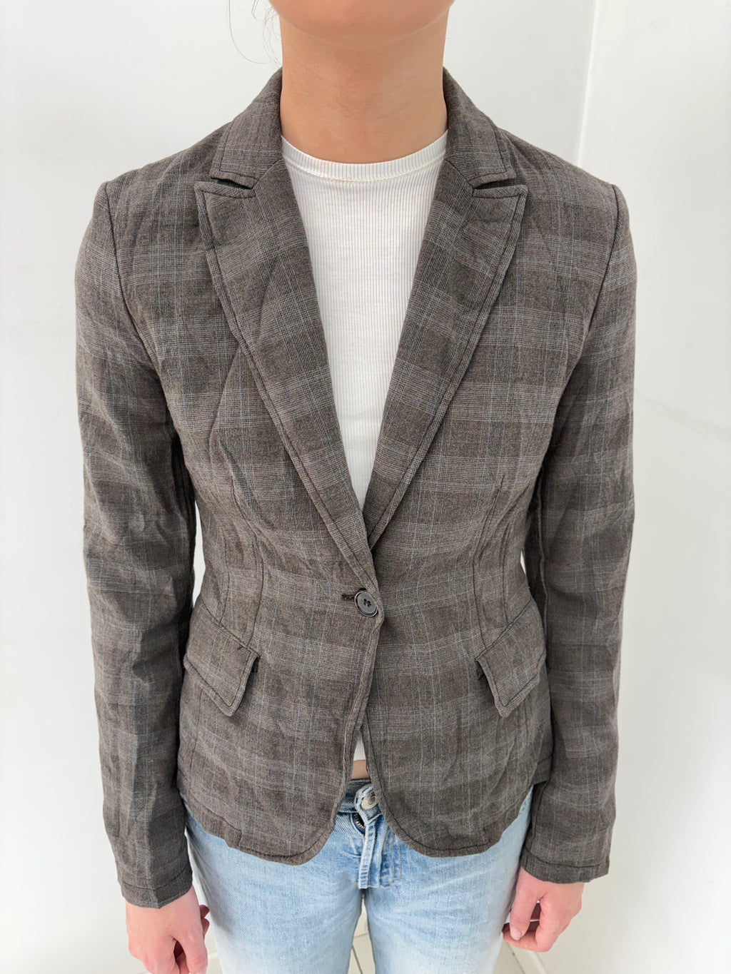 Grey Plaid Blazer