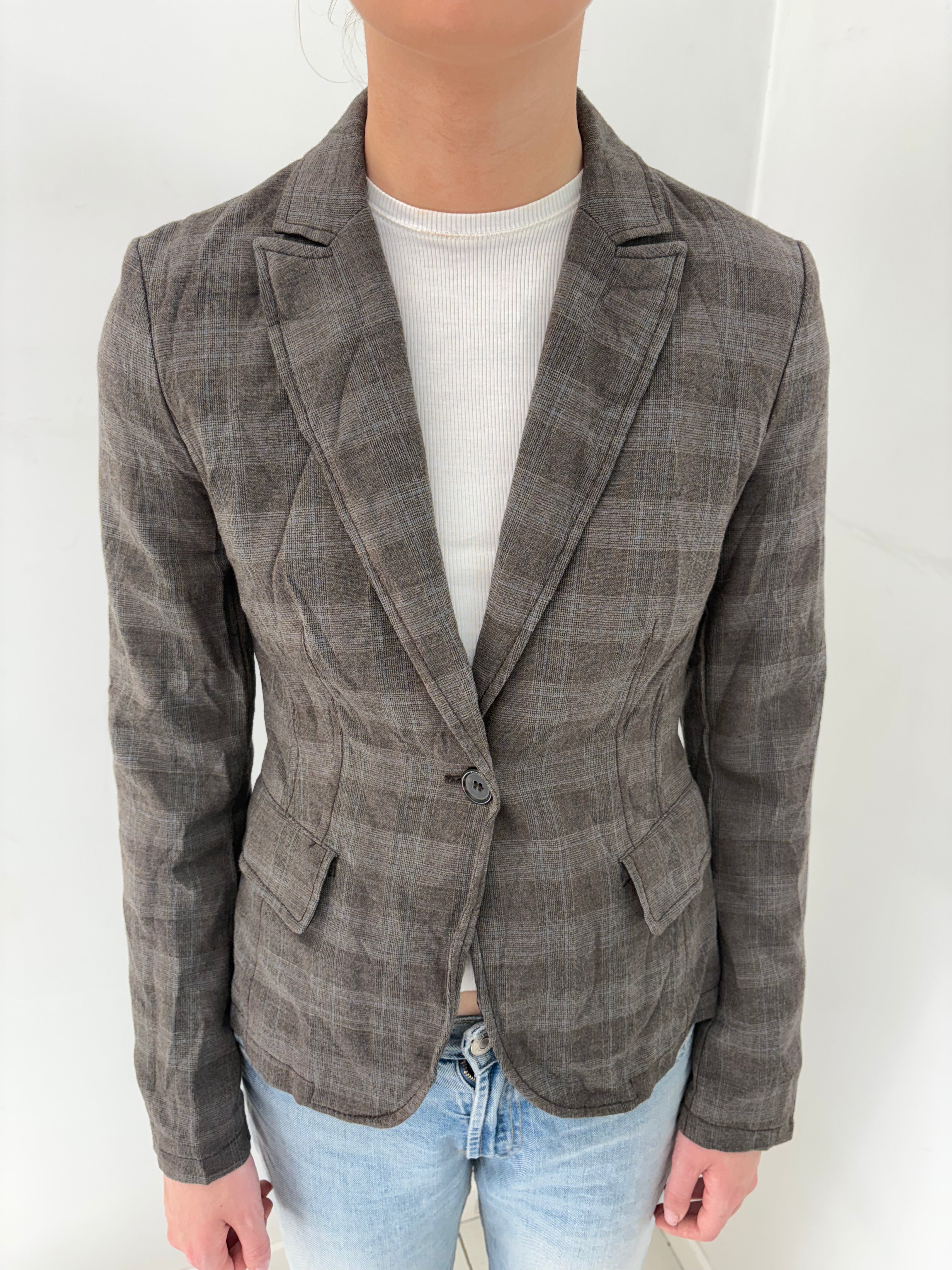 Grey Plaid Blazer