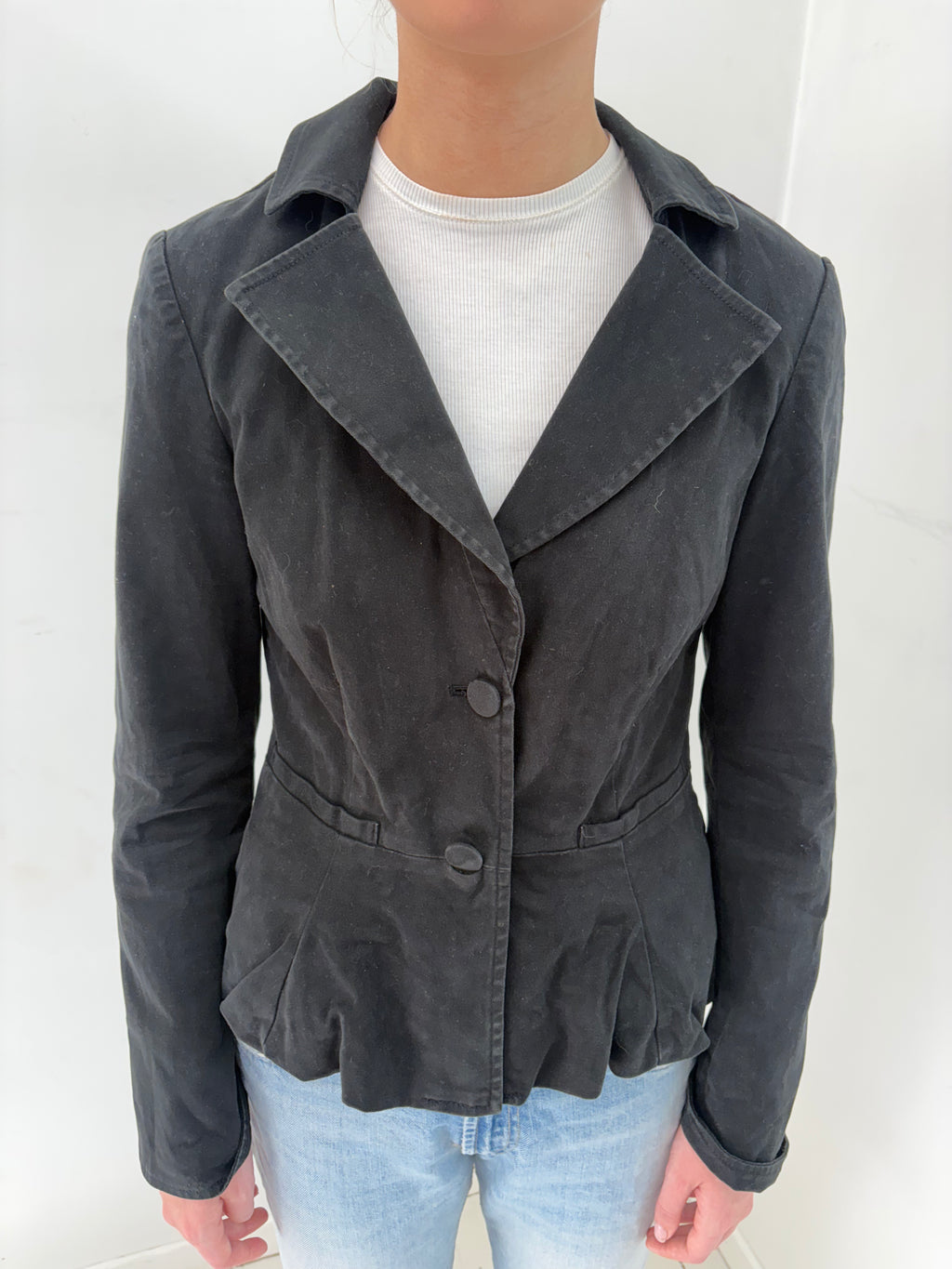 Black Peplum Armani Blazer