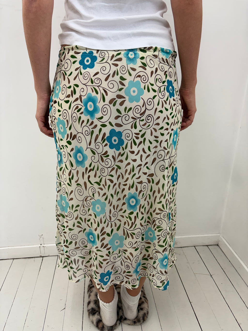 Y2K Floral Midi Skirt