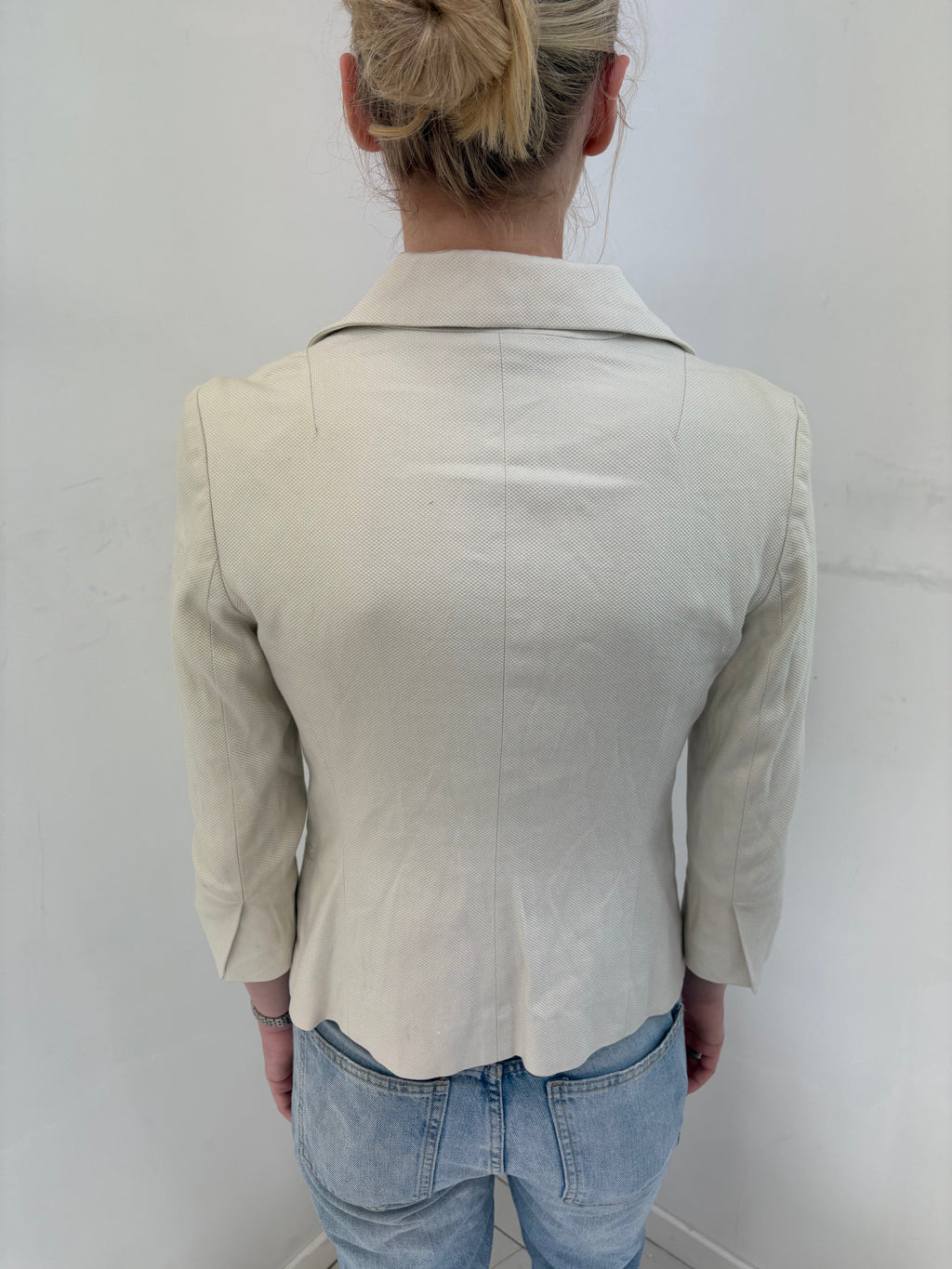 Cream Textured Blazer