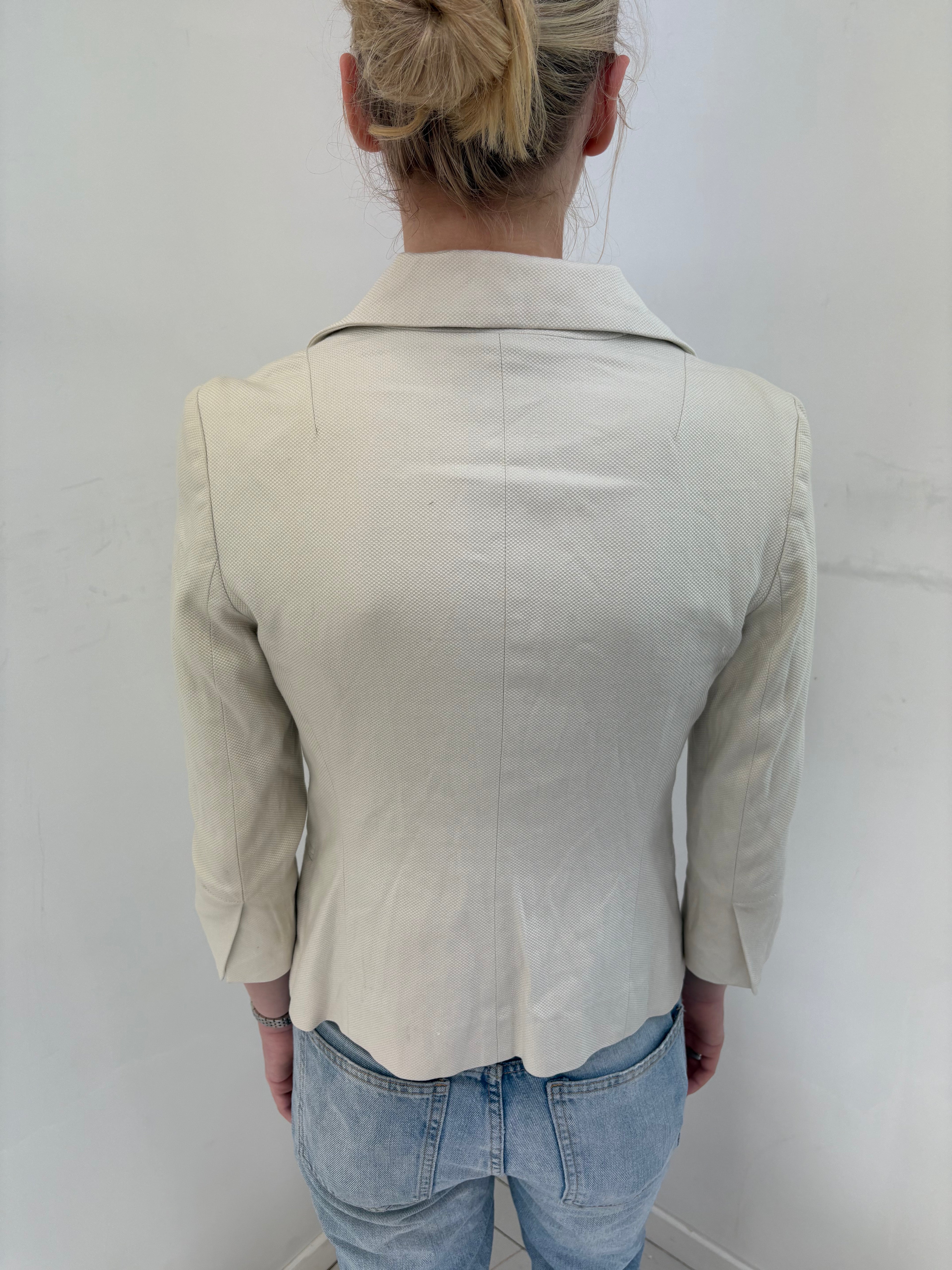 Cream Textured Blazer