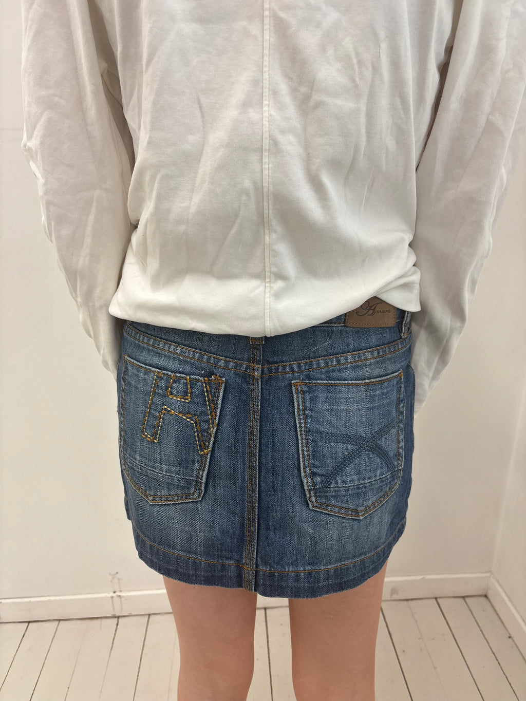 Y2K Dark Wash Low Rise Denim Mini Skirt