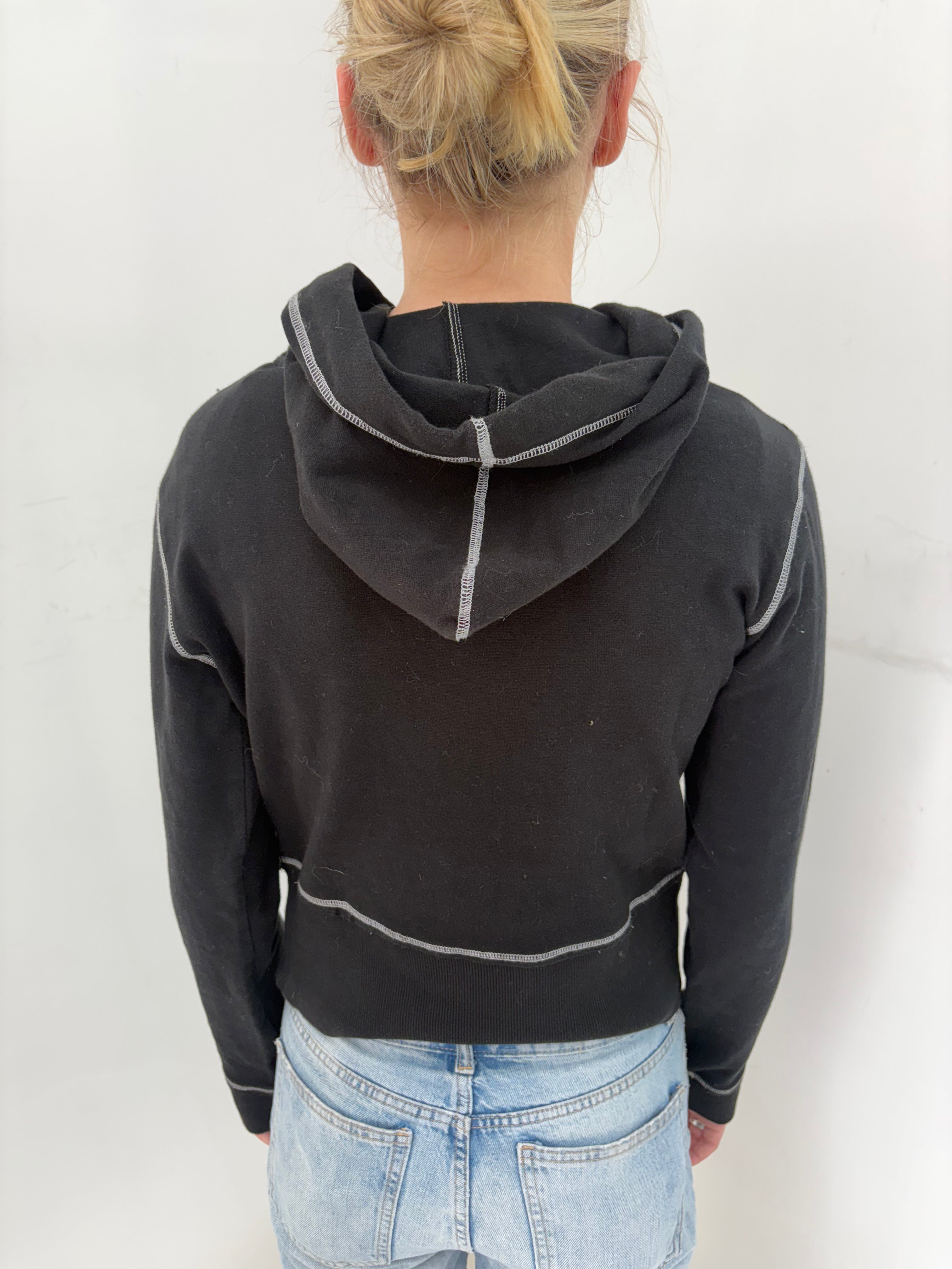 Black Sequin Number Hoodie
