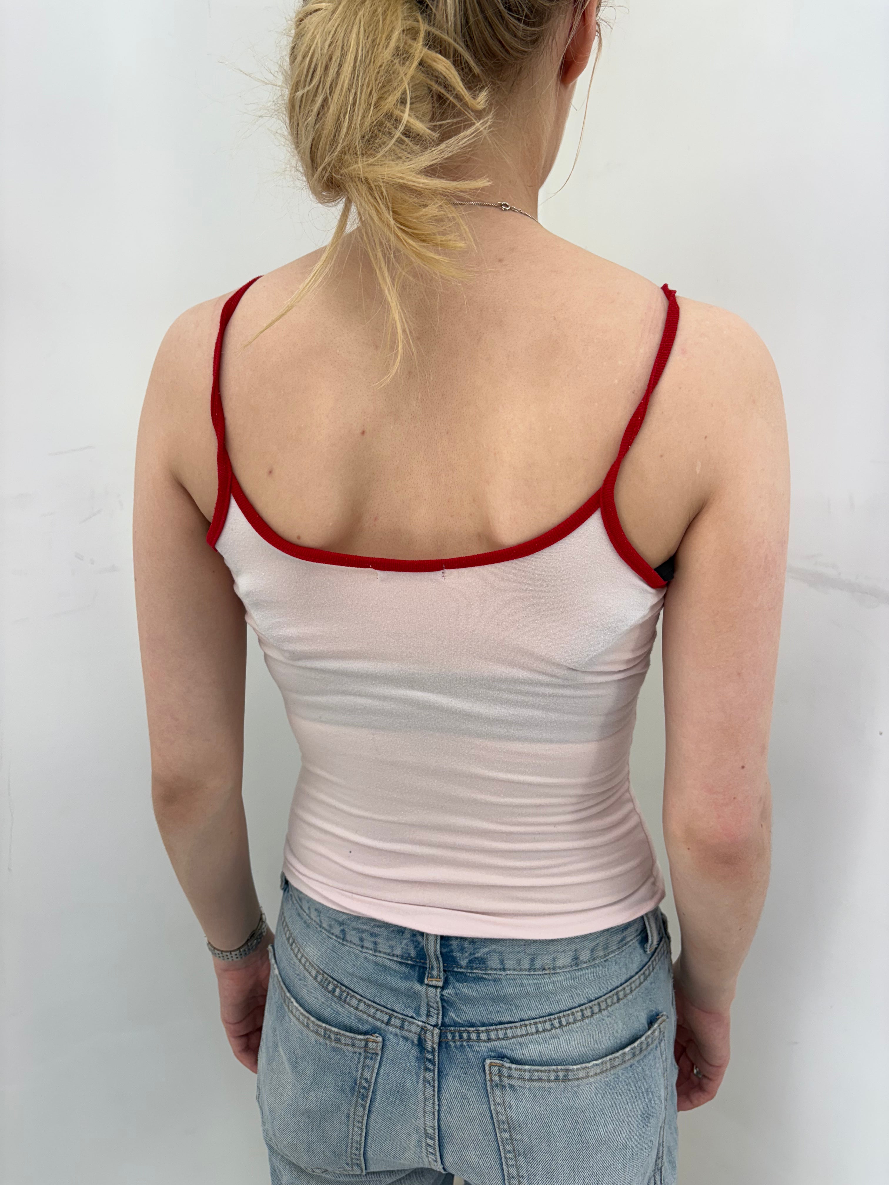 Kvl-Girls Graphic Cami Top with Red Trim